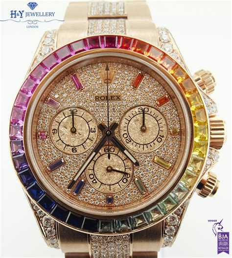 rolex rainbow full diamond|rolex rainbow daytona original price.